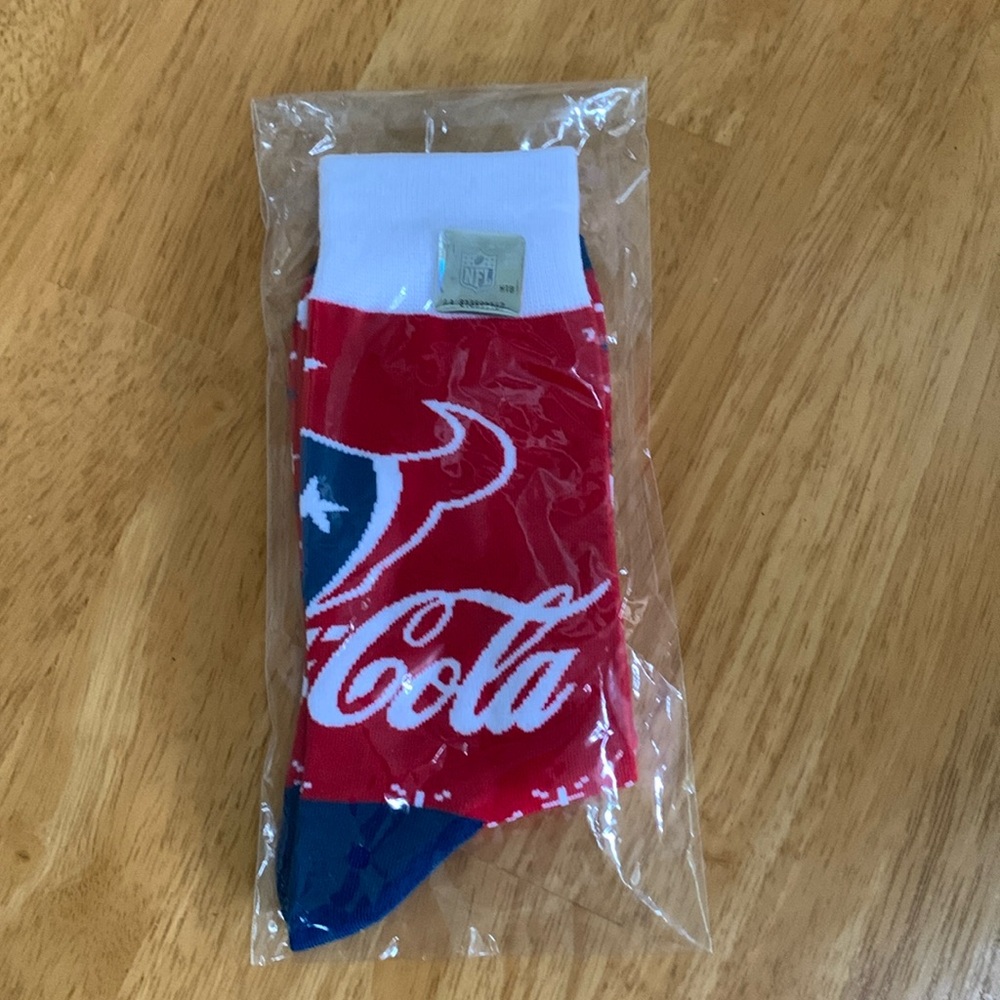 🔥NEW NIP NFL Houston Texans Coca-Cola Socks Football Season Gift